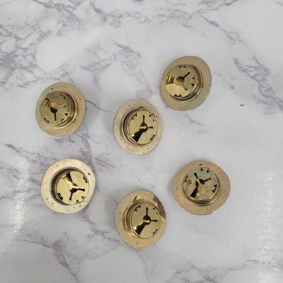 Vintage 80s Colorful Gem Style Gold Toned Button Covers and Bonus Blazer Clip - Picture 5 of 7